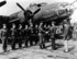 Capt. Robert Morgan (left) shaking hands with Gen Jacob Devers (right), commander of US forces in Europe, before the crew returned to the US.