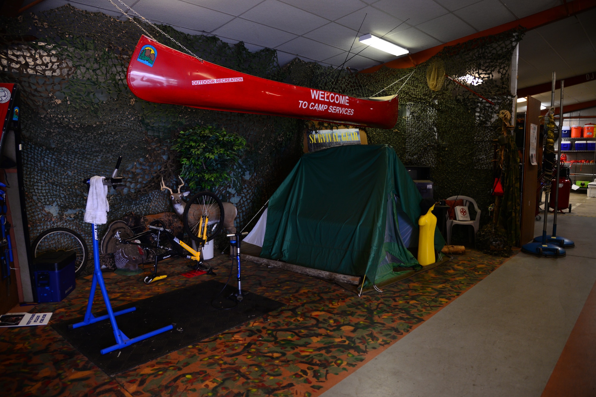 The 14th Force Support Squadron’s Outdoor Recreation rents camping equipment, including tents, coolers, sleeping bags, canoes and other gear. (U.S. Air Force photo by Airman 1st Class Beaux Hebert)