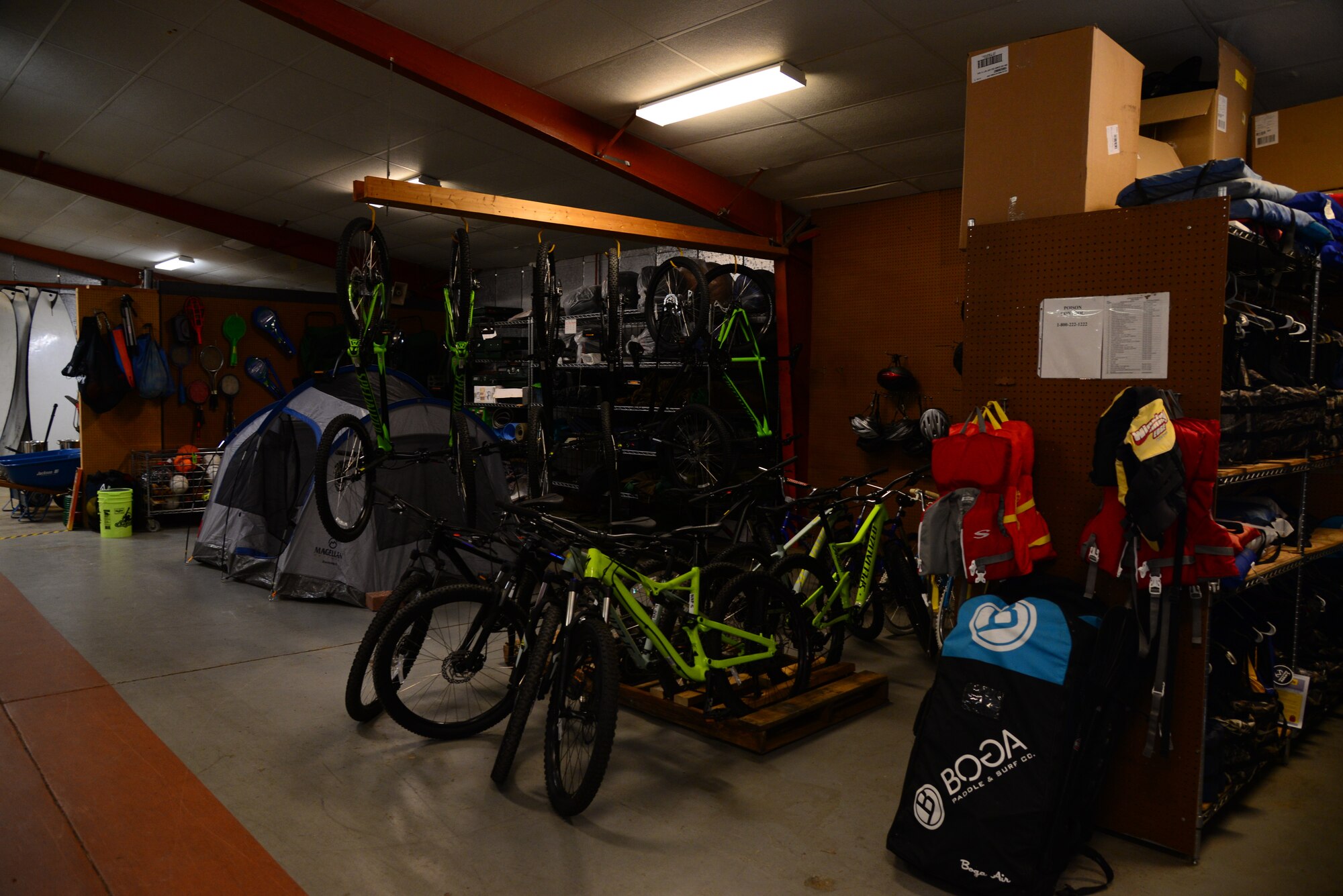 The 14th Force Support Squadron’s Outdoor Recreation has bikes, recreational games and other equipment for rent. (U.S. Air Force photo by Airman 1st Class Beaux Hebert)