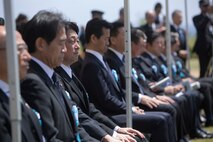 Mr. Ichiro Aisawa, the president of the Japanese Parliamentary League for Iwo To, also a Member of the Japanese House of Representatives, delivers a message of unity and friendship between Japan and the U.S. during the 73rd Reunion of Honor March 24, 2018 on Iwo To, Japan. The Reunion of Honor is an annual event made to bring the Japanese and U.S. together to honor those who fought during the Battle of Iwo Jima. (U.S. Marine Corps photo by Lance Cpl. Jamin M. Powell)