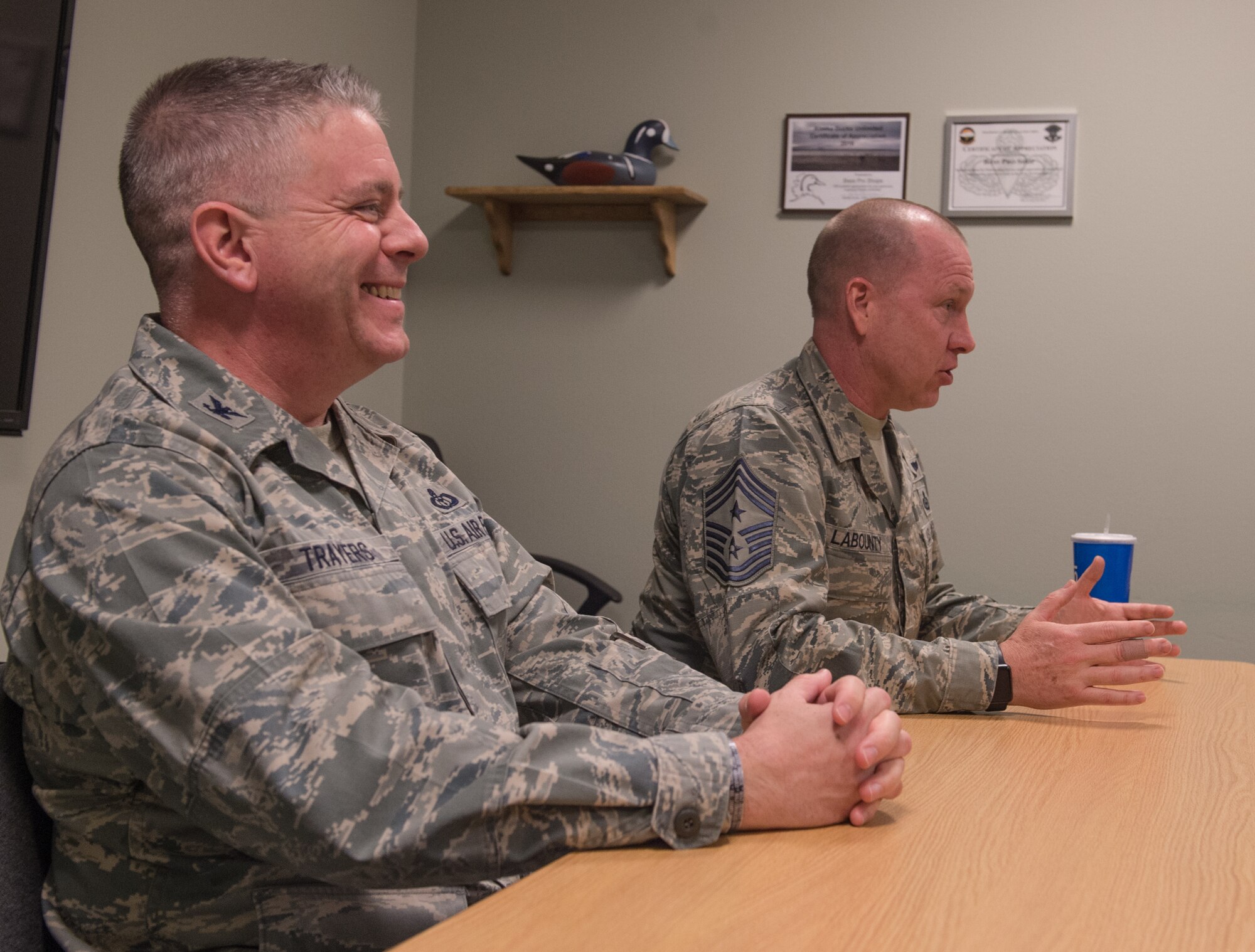 Future Airmen from across the state of Alaska gathered to speak with Air Force Recruiting Service leadership and to get a taste of basic military training in Anchorage, Alaska, March 13, 2018. U.S. Air Force Col. Bob Trayers, AFRS vice commander, and Chief Master Sgt. Brian Labounty, AFRS command chief, came from Headquarters AFRS, Joint Base San Antonio-Randolph, Texas, to work with the state’s recruiters, speak with the Air Force hopefuls about opportunities within the service and to answer any questions they had prior to shipping out to basic military training.