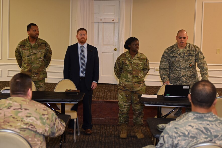 Air Force Sergeants Association council members begin a meeting at Shaw Air Force Base, S.C., March 20, 2018.