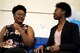 Brandace Jones, left, daughter of Carlos Jones, unit director for the Boys and Girls Club of Lake Laurie, and Nevaeh Wallace, daughter of Master Sgt. Marvin Wallace, 723d Aircraft Maintenance Squadron first sergeant, and Master Sgt. Yolanda Wallace, 23d Wing chapel assistant, share a smile during the Youth of the Year Finalist Celebration, March 23, 2018, at Moody Air Force Base, Ga. The Youth Center hosted the event to give parents and community members a chance to see the competitors give their speeches they presented during the Georgia State Youth of the Year Competition. This was the first time two competitors from southeast region made it to the semifinals at the same time. (U.S. Air Force photo by Airman 1st Class Erick Requadt)