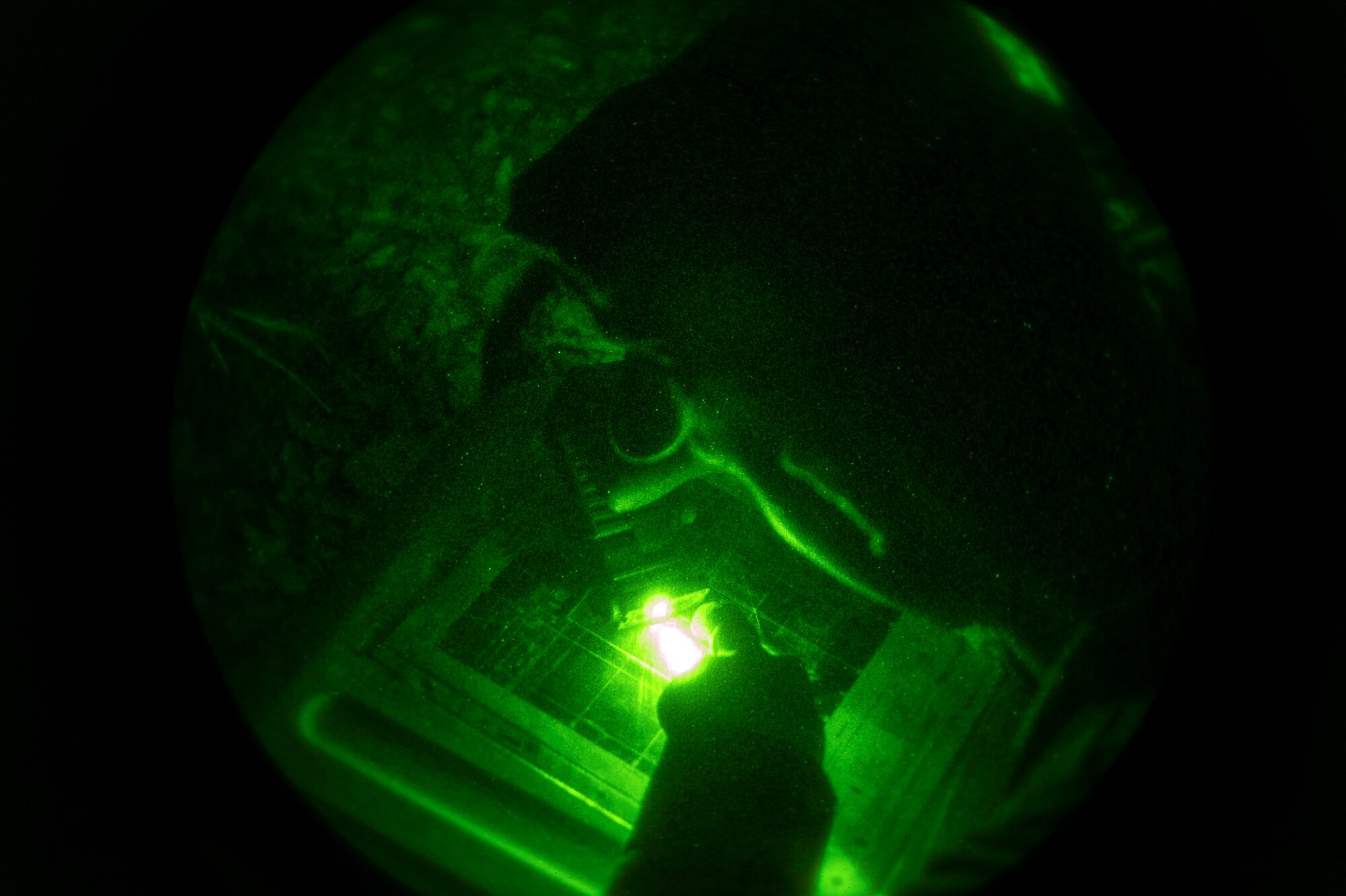 A U.S. Marine reviews a map during a night patrol as part of a U.S. Marine Corps Forces Central Command noncommissioned officer (NCO) field exercise at MacDill Air Force Base, Fla., March 14-15, 2018. The night patrol was an opportunity for Marine NCO’s to hone their basic Marine Corps skills in a field environment, while building camaraderie.