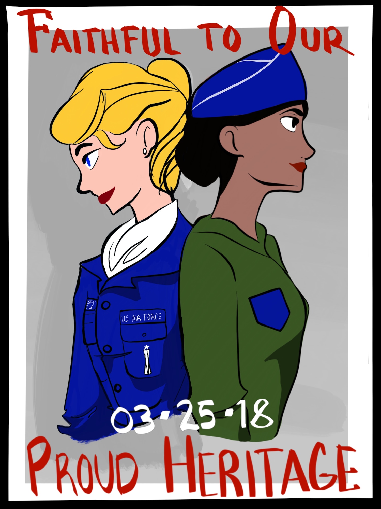 For the all-female alert, a patch was designed for the missileers at F.E. Warren Air Force Base, Missile Complex, March 25, 2018. The patch depicts the first missileer to pull alert on the Minuteman III, Lea Dye, and the modern missileer woman. The purpose of the all-female alert was to recognize female history and to honor the first female to pull alert on the Minuteman III ICBM. (U.S. Air Force photo by Airman 1st Class Abbigayle Wagner)