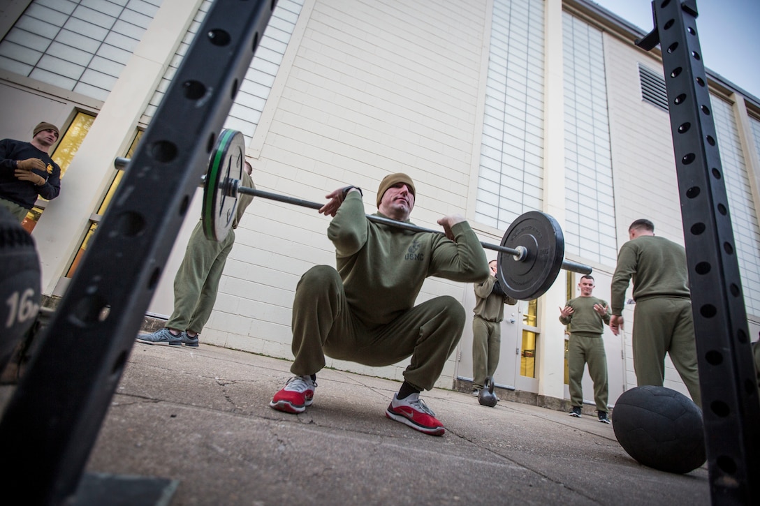 Students of the Force Fitness Instructor Course participate in Force Fitness Drills at The Basic School, Marine Corps Base Quantico, Va., March 26, 2018. The FFI course is made up of physical training, classroom instruction and practical application to provide the students with a holistic approach to fitness. Upon completion, the Marines will serve as unit FFIs, capable of designing individual and unit-level holistic fitness programs.