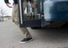 An Air Force Junior ROTC cadet from Timberview High School, Texas, walks off a bus while touring Altus Air Force Base, March 23, 2018, at Altus AFB, Okla. The Junior ROTC is a program sponsored by the United States Armed Forces in high schools and middle schools across the country which, helps develop students interested in joining the military.  (U.S. Air Force photo by Senior Airman Kirby Turbak)