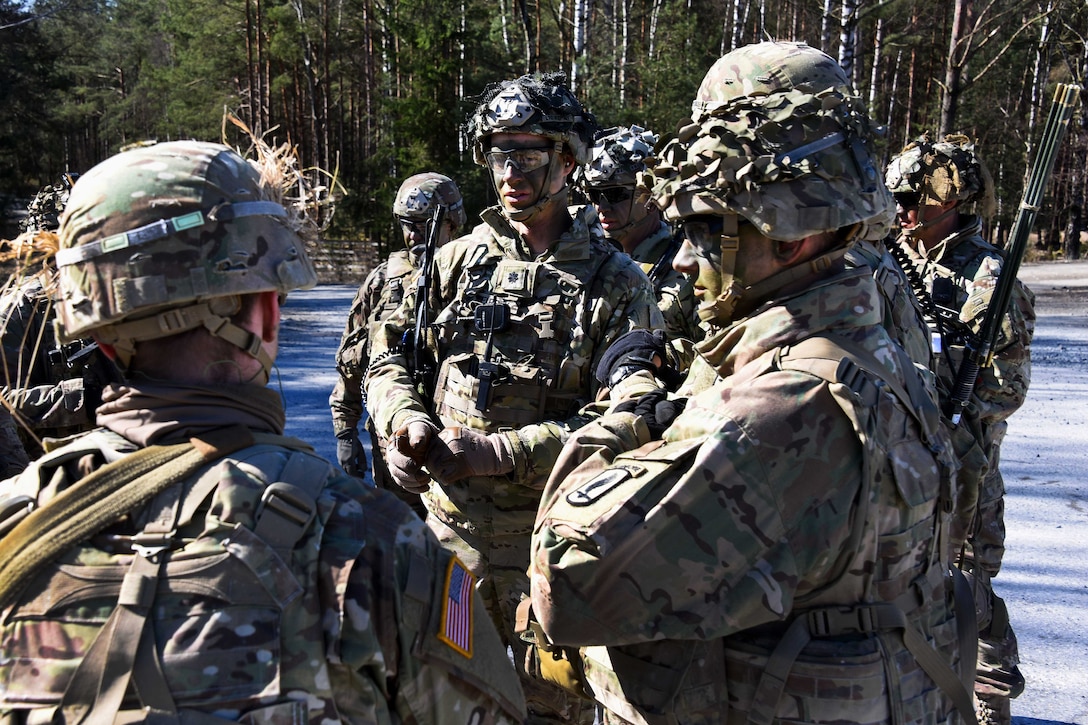 A commander conducts an after-action review.
