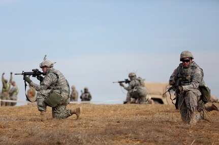 U.S. Army Reserve Soldiers, assigned to the 310th Expeditionary Sustainment Command, conduct skill level one tasks, ahead of their lanes training validation, during Combat Support Training Exercise 78-18-03, at Fort Knox, Kentucky, Mar. 19, 2018.