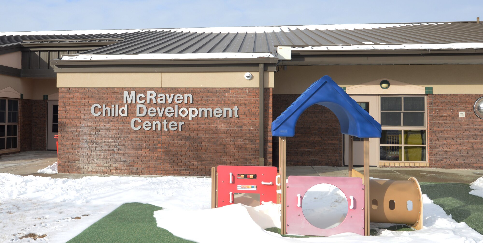 The McRaven Child Development Center is one of the base-affiliated childcare options available to military families stationed at Ellsworth Air Force Base, S.D. The CDC provides childcare services for 145 of the base’s youth. (U.S. Air Force photo by Airman 1st Class Thomas Karol)