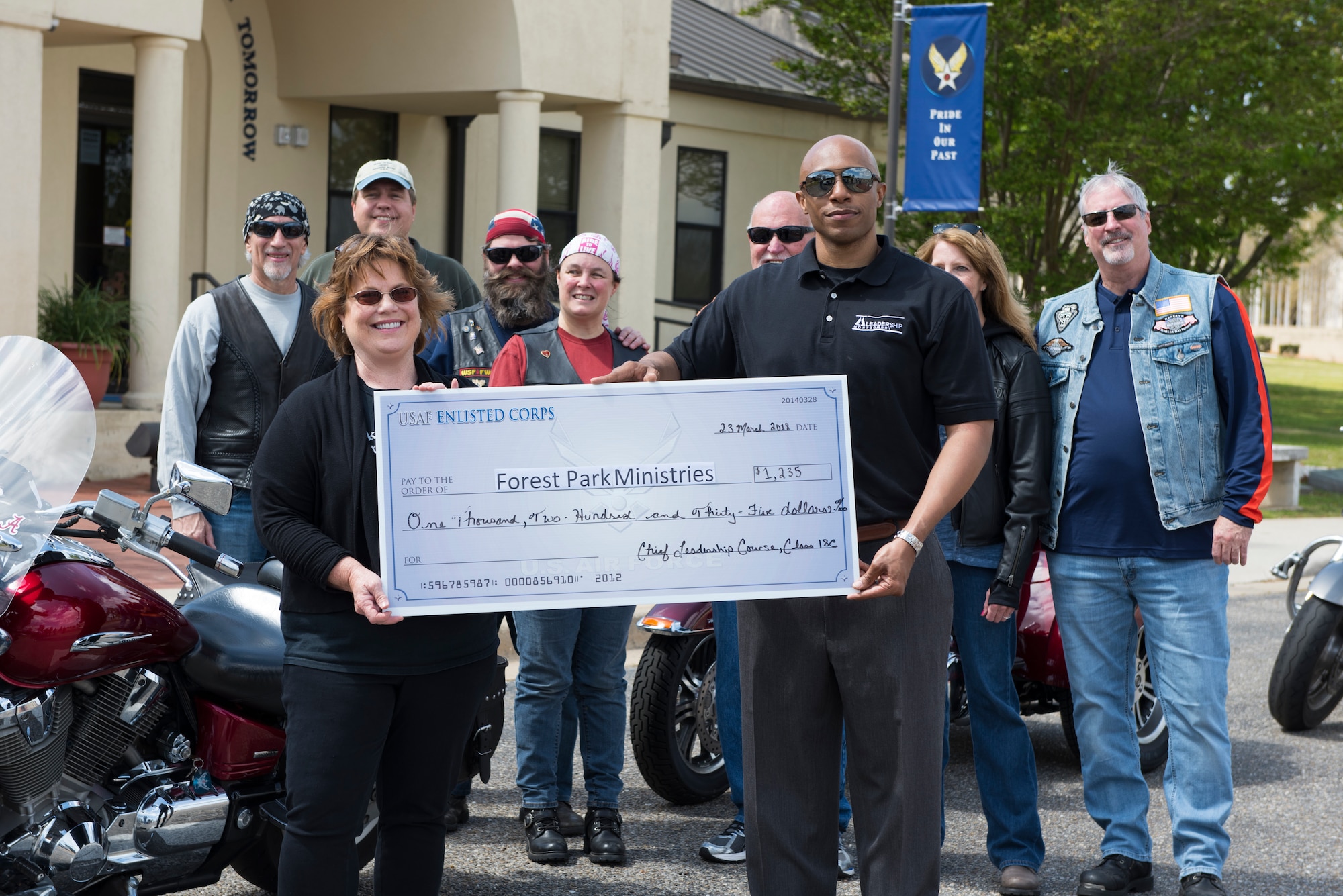 Members of the Air University community donate to local charity