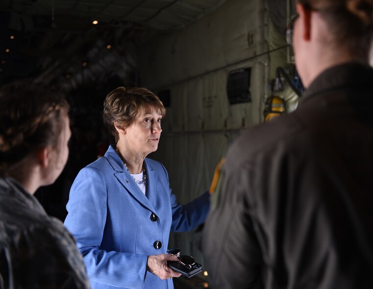First female spacecraft commander visits Dyess