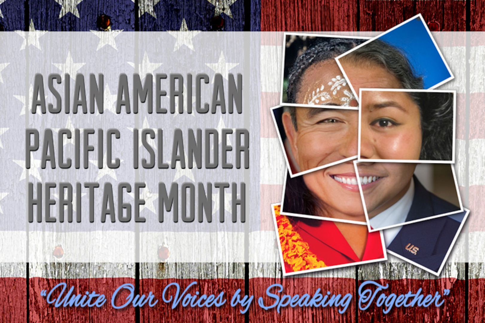 collage of images making the shape if an Asian American face.