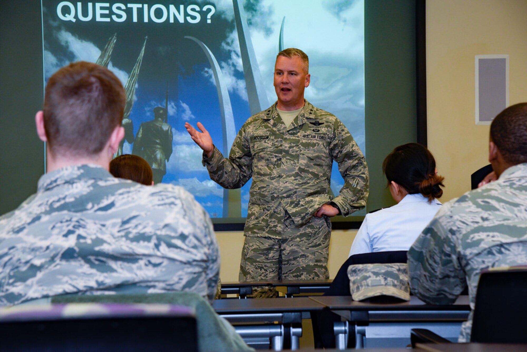 Students engage with Joint Base Andrews, Md., and Joint Base Anacostia-Bolling, D.C., leadership during their tour of the National Capital Region March 21-23, 2018