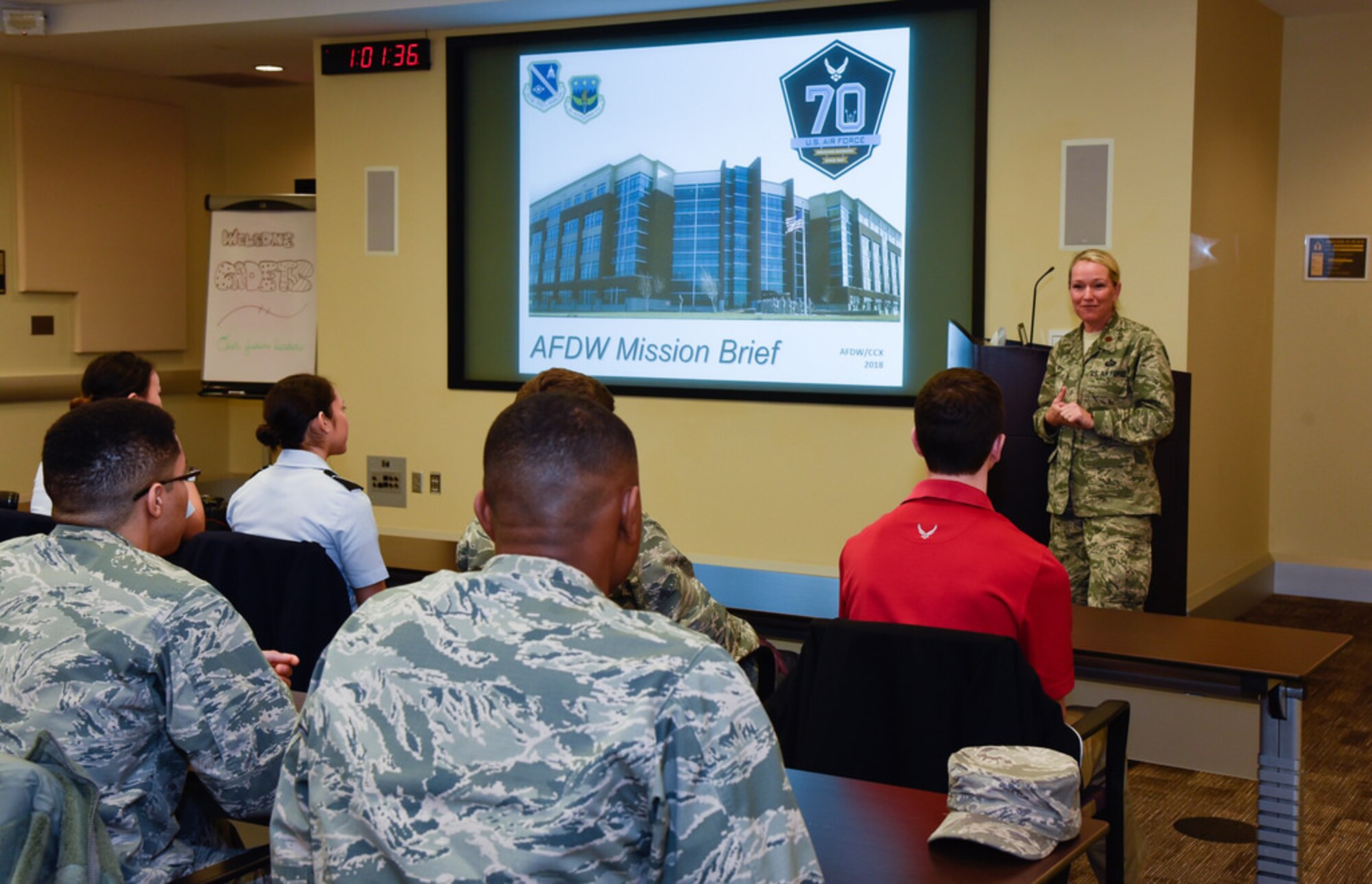 Students engage with Joint Base Andrews, Md., and Joint Base Anacostia-Bolling, D.C., leadership during their tour of the National Capital Region March 21-23, 2018