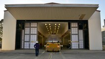 The NASA Orion crew module is put into the corrosion booth at Joint Base Langley-Eustis, Virginia, Jan 26, 2018.