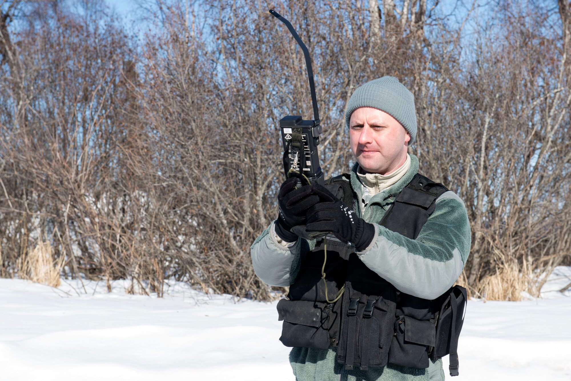 Aircrew members participate in a combat-survival refresher course at Joint Base Elmendorf-Richardson, Alaska, March 22, 2018. The course consisted of hands-on learning with survival equipment, land navigation, evasion and escape tactics, recovery procedures and communication. Equipment included flares, compasses and radios.