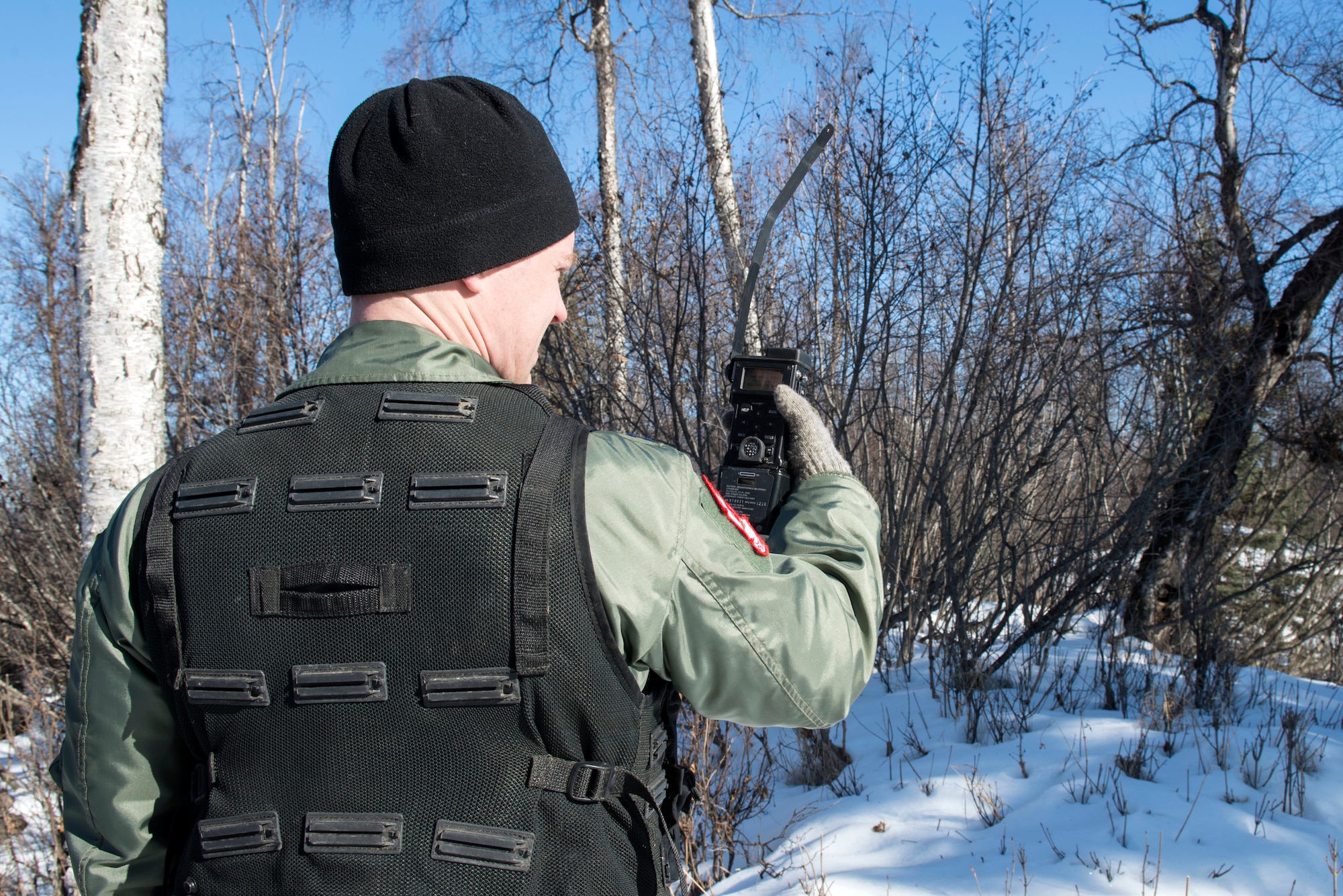 Aircrew members participate in a combat-survival refresher course at Joint Base Elmendorf-Richardson, Alaska, March 22, 2018. The course consisted of hands-on learning with survival equipment, land navigation, evasion and escape tactics, recovery procedures and communication. Equipment included flares, compasses and radios.