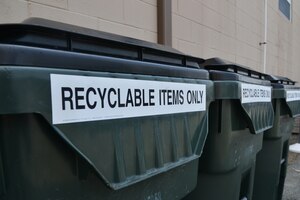 Both Joint Base Langley-Eustis installation use recycle bins throughout the base to encourage service members to recycle.