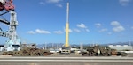 Shown is a part of the U.S. Army Corps of Engineers Task Force power project. LOGCAP provided logistics support to the downloading of ships at the Port of Ponce in Puerto Rico. This sea port served as a debarkation point for receipt, inventory and issue of electrical materials used in the reconstruction of the electrical grid.