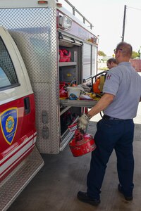 JBSA 502nd Fire Rescue personnel fuel vehicle and equipment