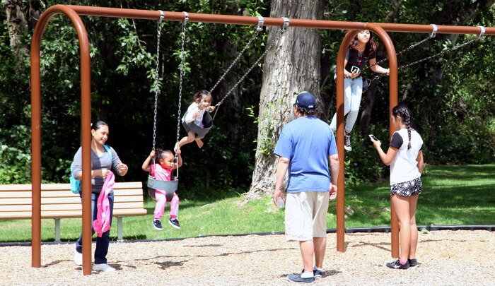 Rooks Park, located about 2 miles east of Walla Walla, Washington, offers large open areas for football and soccer games, while small secluded areas provide a quiet place to enjoy the outdoors. The 18 acre park includes a reservable picnic shelter, sand volleyball court, playground, horseshoe pit, group fire rings, picnic sites with tables, BBQ grills and accessible restrooms. The entrance is open year-round to walk-in traffic, but seasonally closed to vehicles from October 15 to April 1 with reduced amenities. To reserve the Rooks Park Shelter visit Recreation.gov or call 1-877-444-6777. U.S. Army Corps of Engineers photo, June 24, 2016.