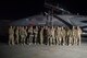 Members of 336th Expeditionary Fighter Squadron, 332nd Air Expeditionary Wing leadership and Lt. Col. Trinidad “Moses” Meza, 336th EFS deputy operations group commander and weapons system officer, pose for a group photo March 21, 2018, at an undisclosed location in Southwest Asia.