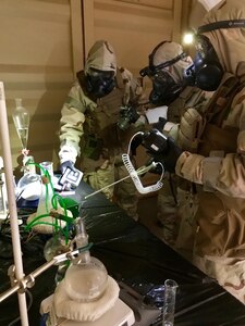 U.S. Army Reserve Soldiers support Airmen in CBRN exercise