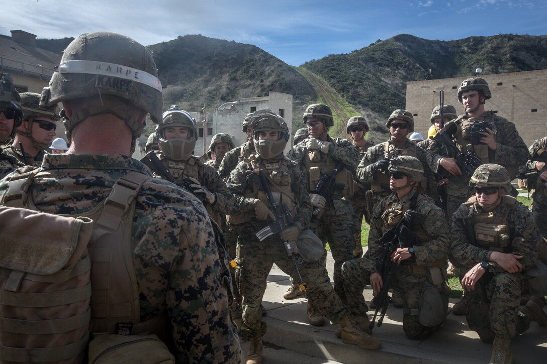 Marines gather to test advanced technology.