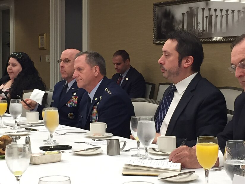 Air Force Chief of Staff Gen. David L. Goldfein addresses members of the Defense Writers’ Group