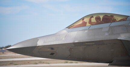 The U.S. Air Force Air Combat Command F-22 Raptor Demonstration Team performs aerial feats for event-goers in Yuma, Az., and Lancaster, Calif., March 18 and March 24-25, 2018.