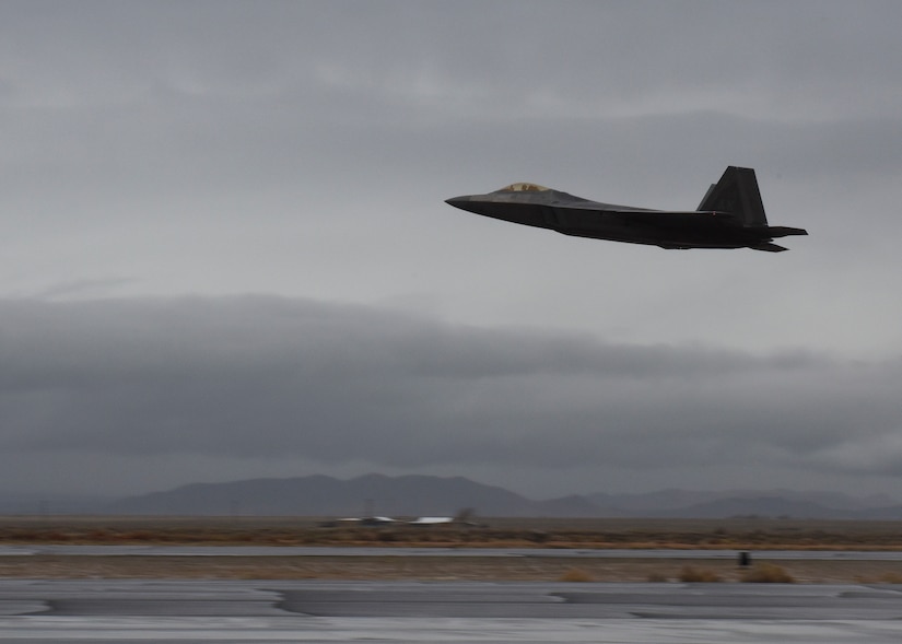 The U.S. Air Force Air Combat Command F-22 Raptor Demonstration Team performs aerial feats for event-goers in Yuma, Az., and Lancaster, Calif., March 18 and March 24-25, 2018.