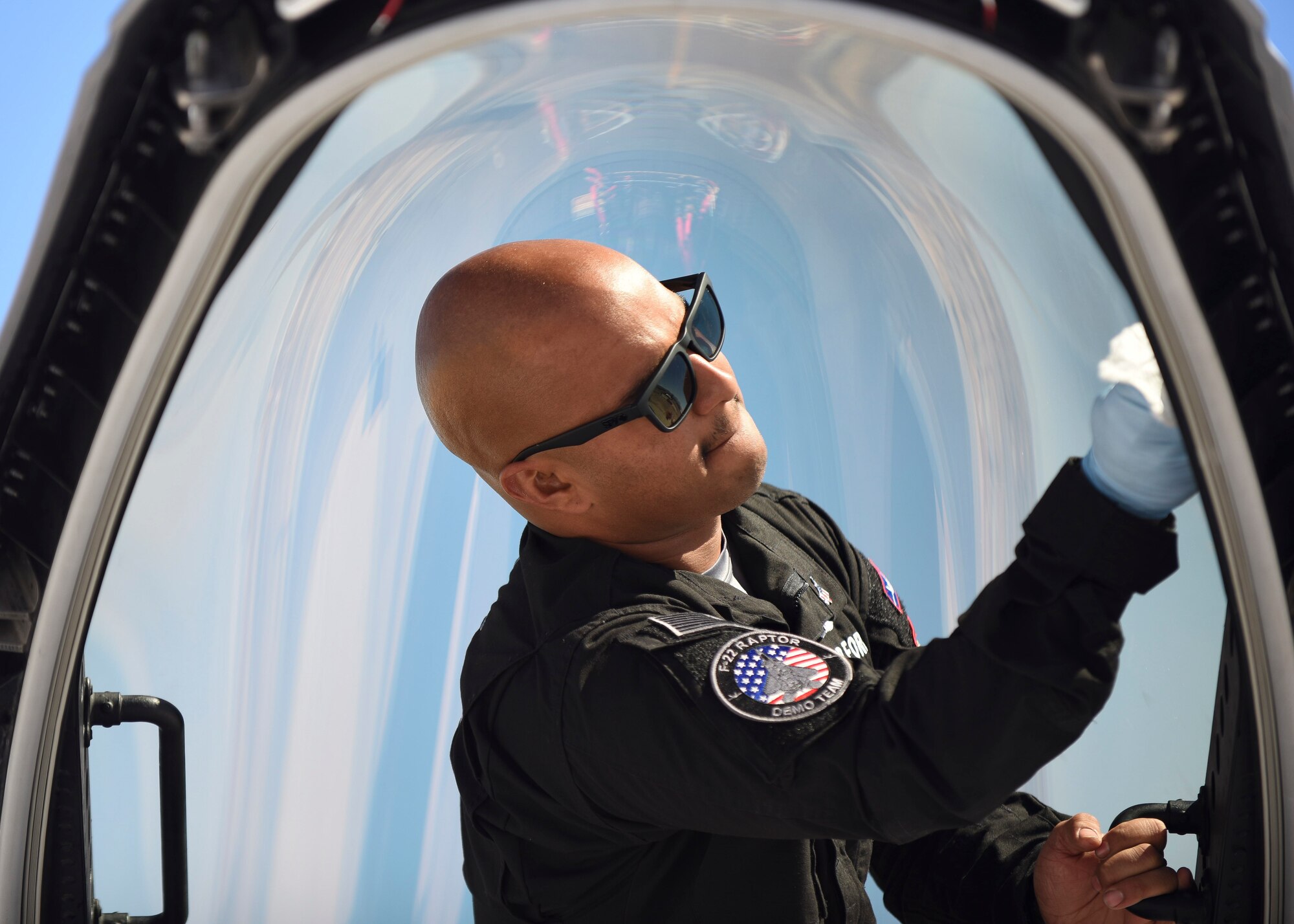 The U.S. Air Force Air Combat Command F-22 Raptor Demonstration Team performs their capabilities for event-goers in Yuma, Arizona and Lancaster California, March 18 and March 24-25, 2018.