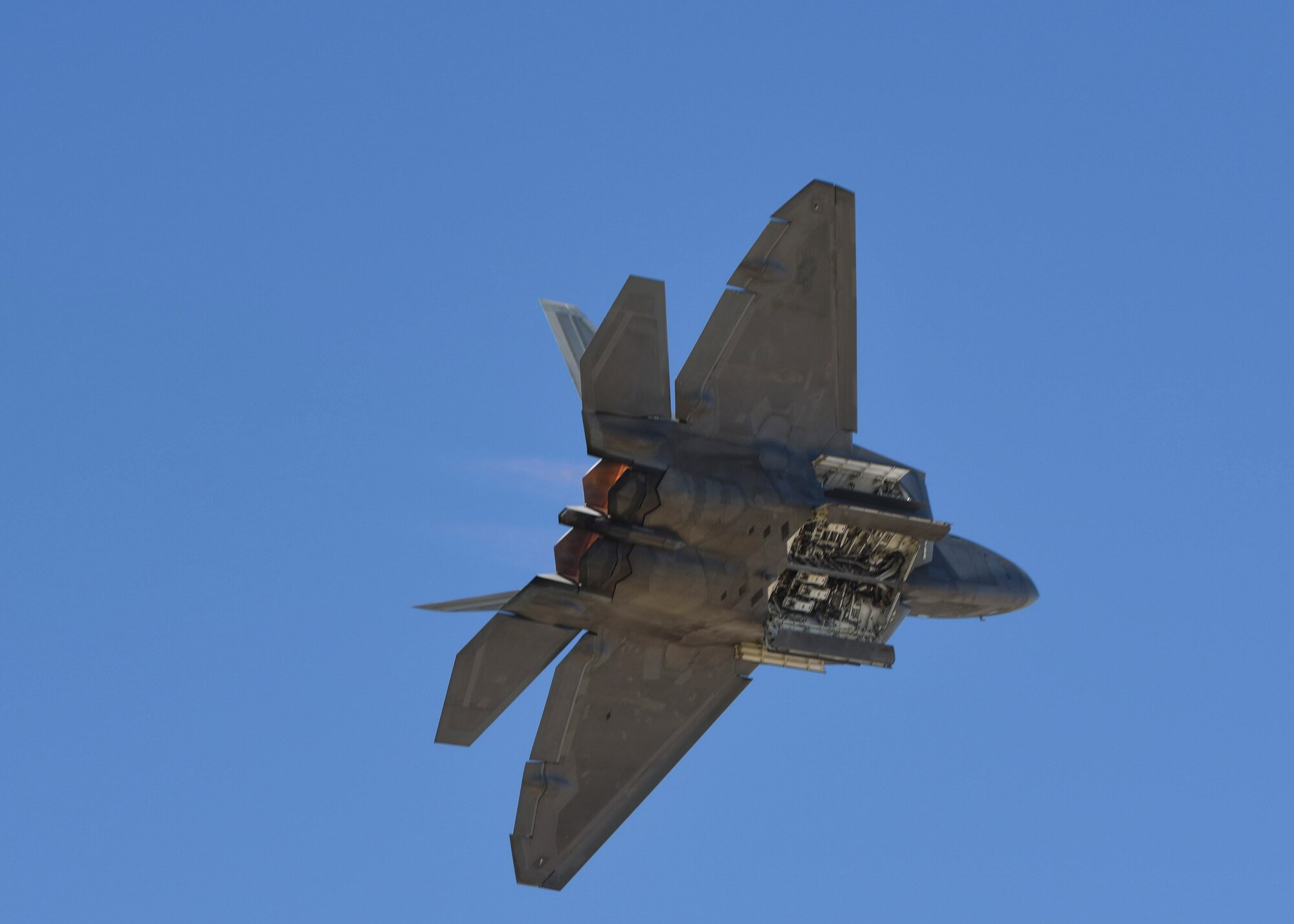 The U.S. Air Force Air Combat Command F-22 Raptor Demonstration Team performs their capabilities for event-goers in Yuma, Arizona and Lancaster California, March 18 and March 24-25, 2018.