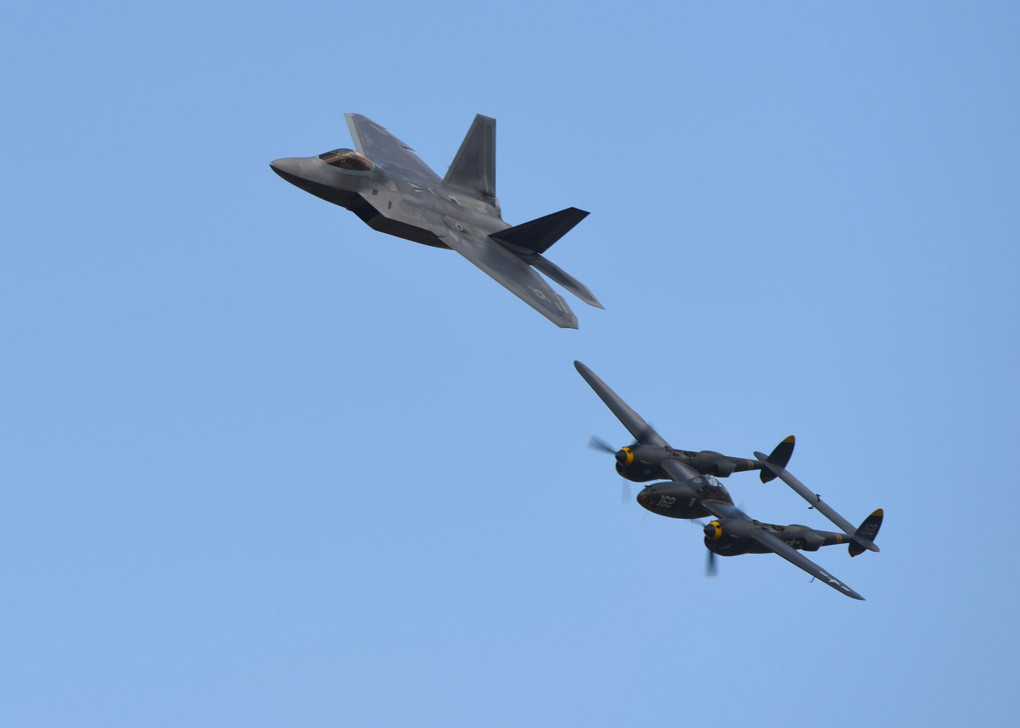 The U.S. Air Force Air Combat Command F-22 Raptor Demonstration Team performs their capabilities for event-goers in Yuma, Arizona and Lancaster California, March 18 and March 24-25, 2018.