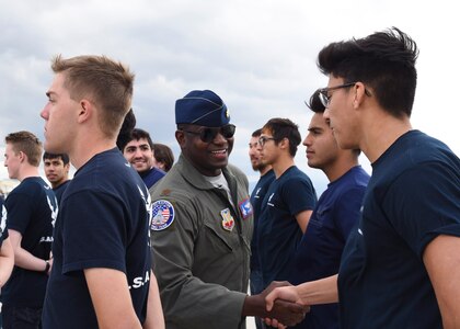 The U.S. Air Force Air Combat Command F-22 Raptor Demonstration Team performs their capabilities for event-goers in Yuma, Arizona and Lancaster California, March 18 and March 24-25, 2018.