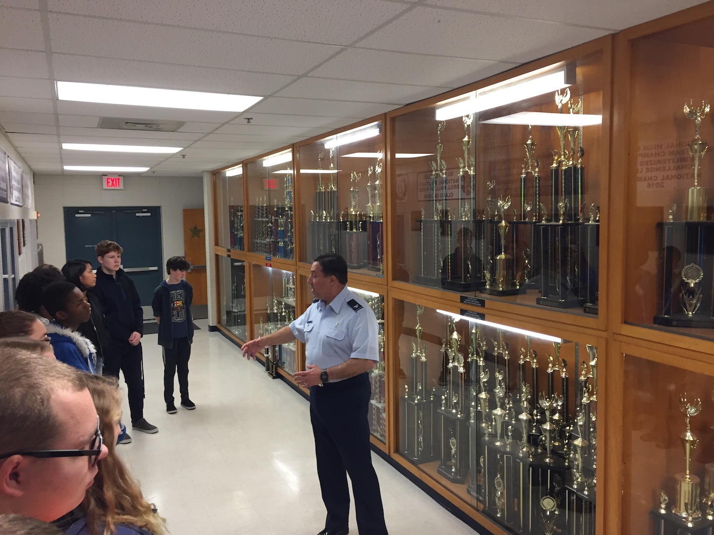 Lackland Independent School District students listen as John Jay High School JROTC senior instructor, Col. John Lopardi, explains the Junior Reserve Officers’ Training Corps program during a field trip. A crosstown agreement between Lackland and Northside ISD will now allow Lackland ISD students at Joint Base San Antonio-Lackland to enroll in its JROTC courses starting in the fall 2018.