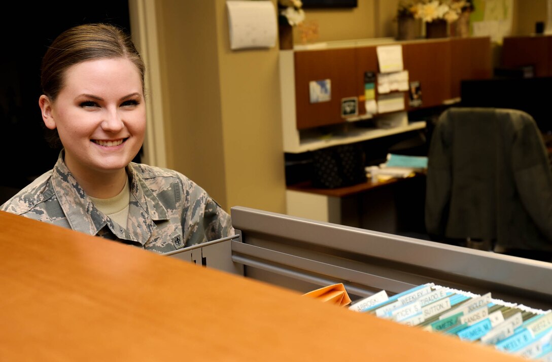 Staff Sgt. Leah Lloyd is a health services management specialist with the 446th Aeromedical Staging Squadron. She says one of the positive things about her job is being able to help other reservists with tasks they normally would not enjoy completing.