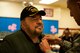 Navy veteran, Robert Mistishen, receives a Vietnam recognition pin from U.S. Air Force Col. Jason Beck, 17th Mission Support Group commander, during a ceremony at the Commissary on Goodfellow Air Force Base, Texas, March 29, 2018. Beck thanked each of them for their service and said he felt honored for being able to present the pins.