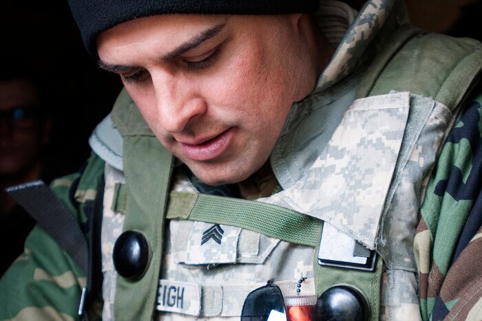 An army medic head shot.