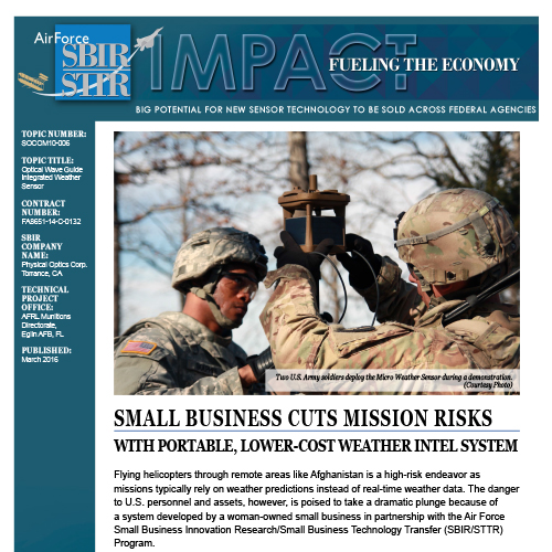 Small Business Cuts Mission Risks With Portable Lower Cost Weather Intel System Air Force Sbir Sttr Success Stories