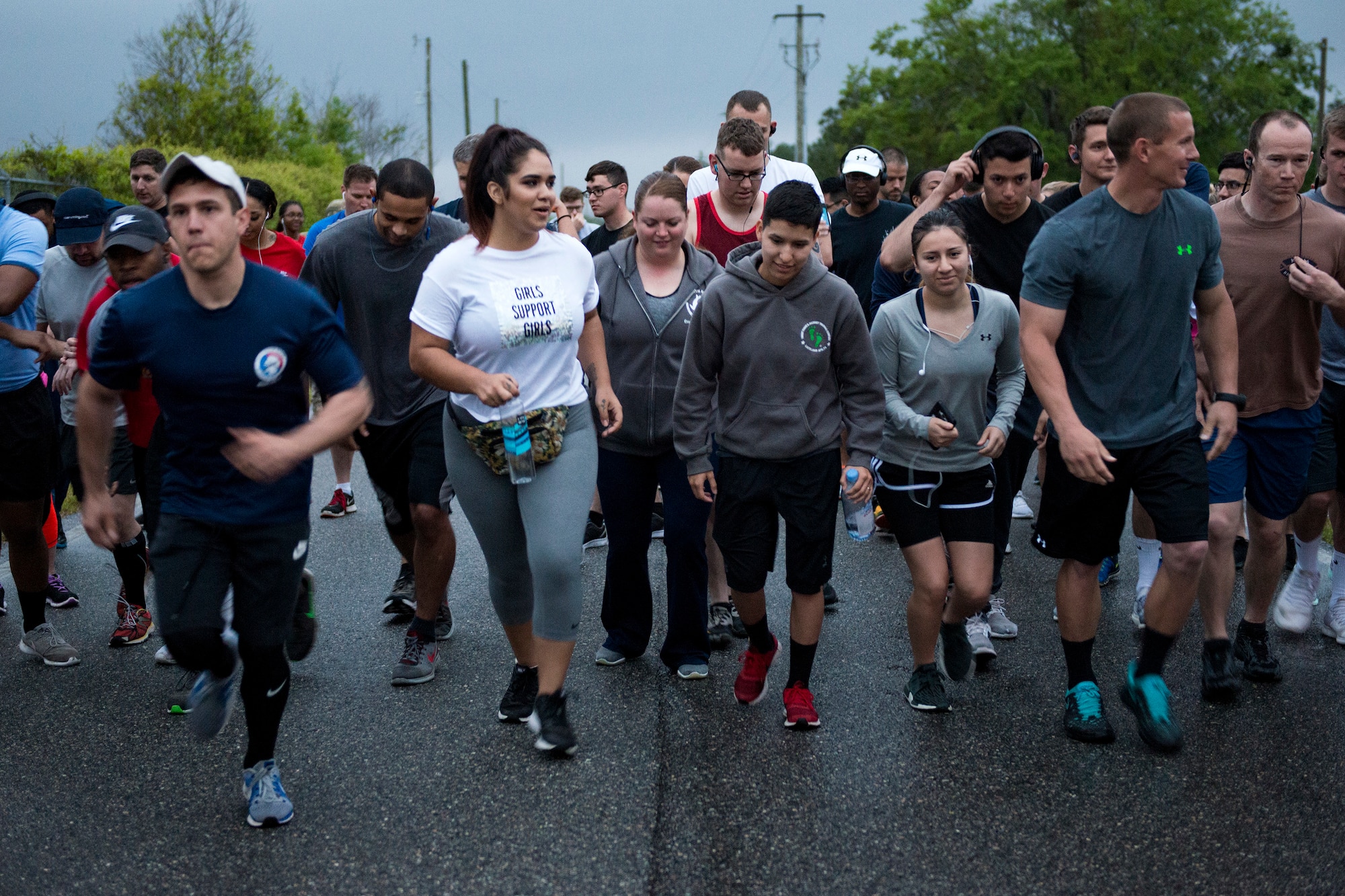 Team Moody participants begin the Empower Women 5k, March 30, 2018, at Moody Air Force Base, Ga. The event concluded National Women’s History Month, celebrating and honoring the social, economical, cultural and political achievements of both military and civilian women both military and civilian. (U.S. Air Force photo by Airman 1st Class Erick Requadt)