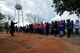 Students from High Hills Elementary perform a song during a road renaming ceremony at Shaw Air Force Base, S.C., March 26, 2018.