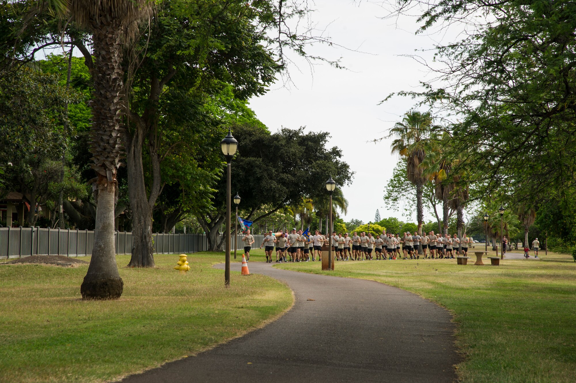 Members from the 25th Air Support Operations Squadron jog on the running path overlooking Pearl Harbor during the Annual Tactical Air Control Party (TACP) Association’s Remembrance Run on Joint Base Pearl Harbor-Hickam, Hawaii, April 26, 2018. The TACP Association seeks to remember the fallen by providing support to TACPs who were wounded and assisting the families of those killed in action. (U.S. Air Force photo by Tech. Sgt. Heather Redman)