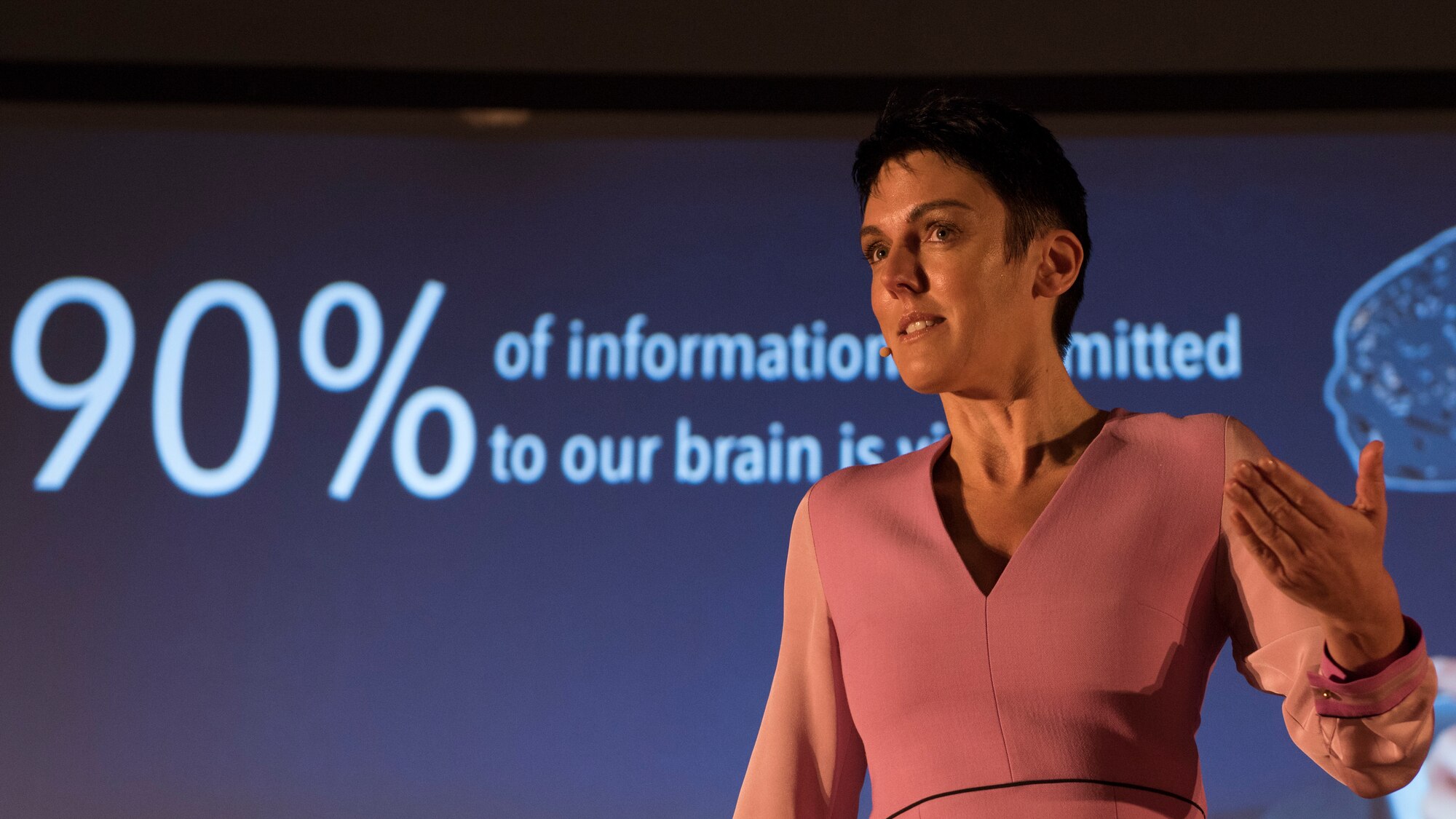 Sylvie Di Guisto, corporate trainer and image consultant, gave insights into the psychology of making first impression at the Leaders Inspiring For Tomorrow event at Fairchild Air Force Base, Washington, April 27, 2018.  Di Guisto relayed that it only takes moments before someone begins to start making assumptions and forming opinions of us, even more so in social media, so taking control of your image is of paramount importance. (U.S. Air Force Photo/SrA Ryan Lackey)