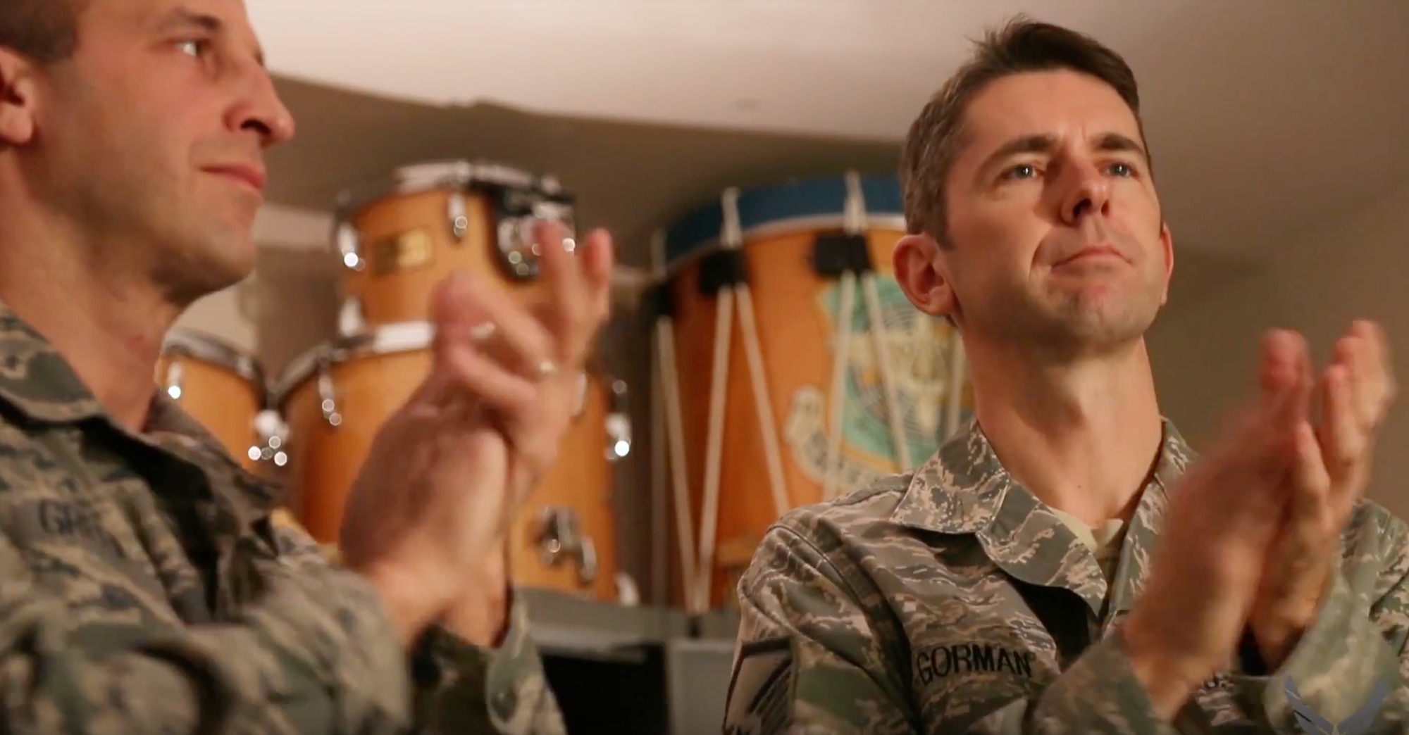 In this month’s installment of “On the Fly,” we are excited to share Steve Reich’s 1972 minimalist classic “Clapping Music,” as performed by percussionists and Concert Band members Master Sgt Randy Gorman and Master Sgt. Adam Green.