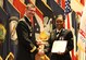 Brig. Gen. Jeffrey W. Drushal (left), chief of transportation and commandant, U.S. Army Transportation School, presented the best 2017 Transportation Active Duty Soldier Award to Spc. Anna M. Howard, 688th Rapid Port Opening Element, Joint Base Langley-Eustis, Virginia, during the U.S. Army Transportation Corps annual regimental honors ceremony May 1 at Wylie Hall on Fort Lee, Virginia. The ceremony was held as part of the U.S. Army Combined Arms Support Command Sustainment Week branch day activities.