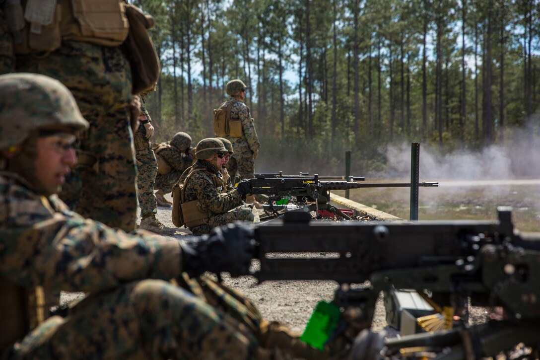 II MIG Marines Fire Machine Guns