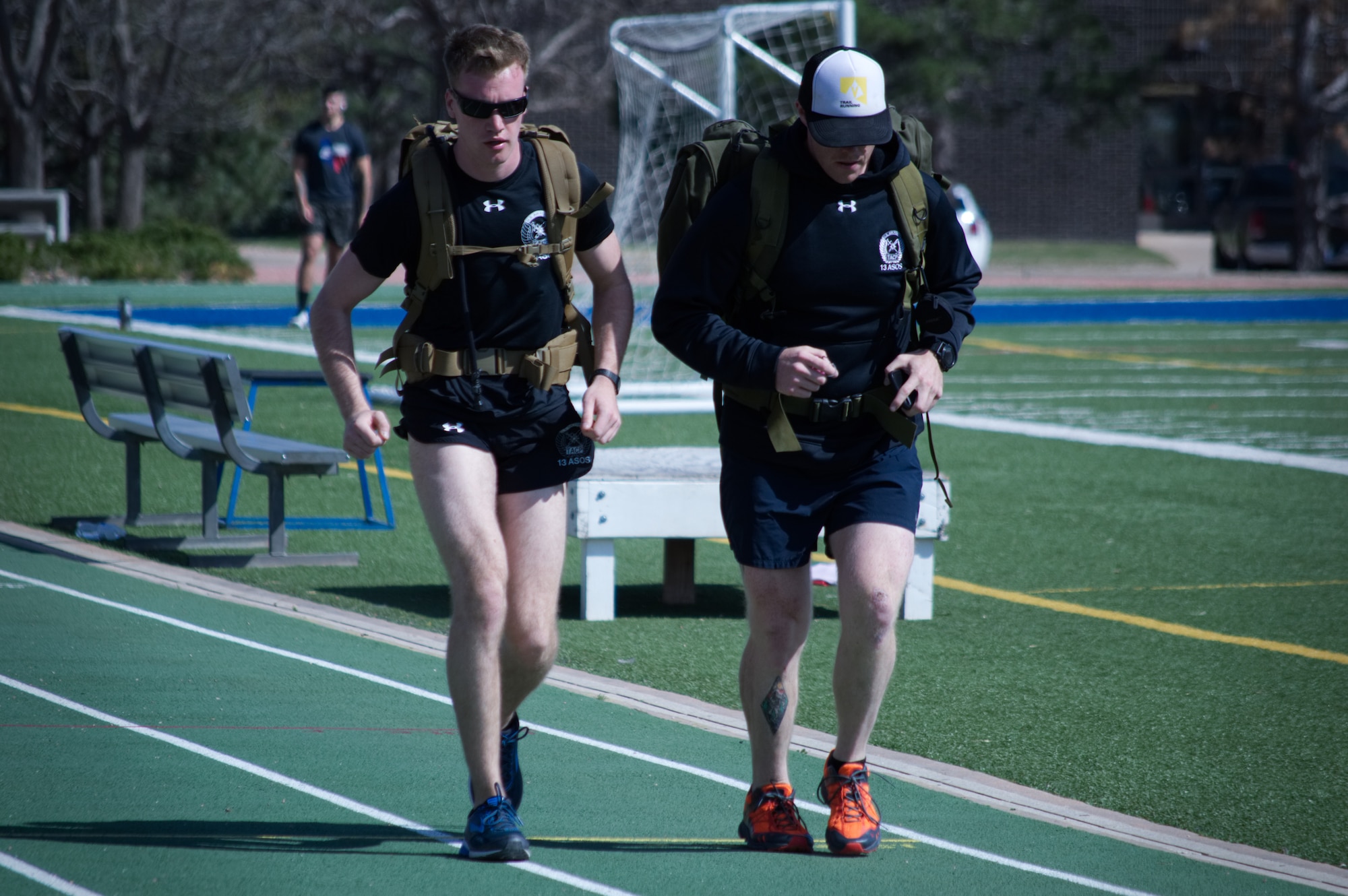 Airmen from the 13th Air Support Operations Squadron completed the 24-hour run challenge in honor of 12 fallen servicemembers at Peterson Air Force Base, Colo., Fitness Center track,