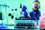 Researching dangerous viruses in the laboratory.